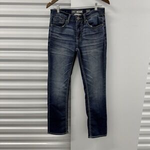 BKE Alec Straight Leg Jeans Mens 30S Medium Wash Clean Denim Buckle
